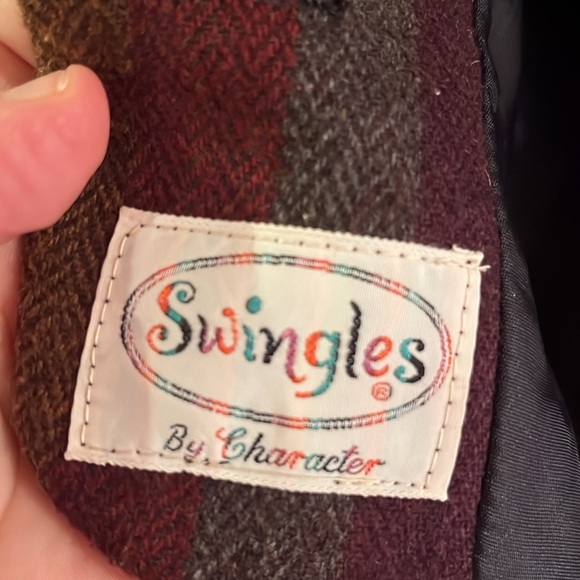 Swingles Vtg 70’s cropped blazer, wool. herringbone striped pattern - Picture 8 of 12